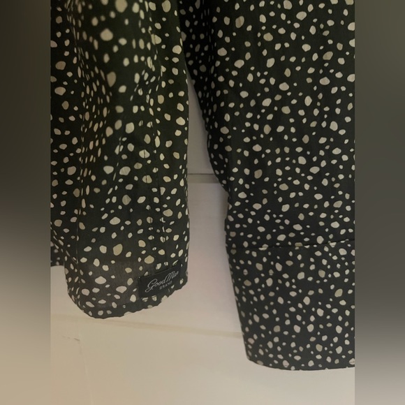 NEW GOOD MAN BRAND Big On-Point Printed Cotton Shirt Men XL Black Melanie Dot - Picture 4 of 4